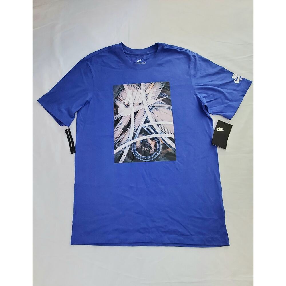 Nike Size S Shirt Adult Blue Los Angeles Freeway Graphic Outdoor Lightweight Ca6